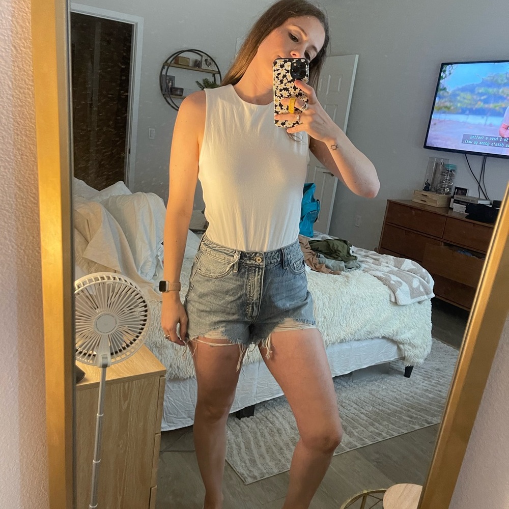 Nuuds Women’s Classic Crew Tank Bodysuit - White